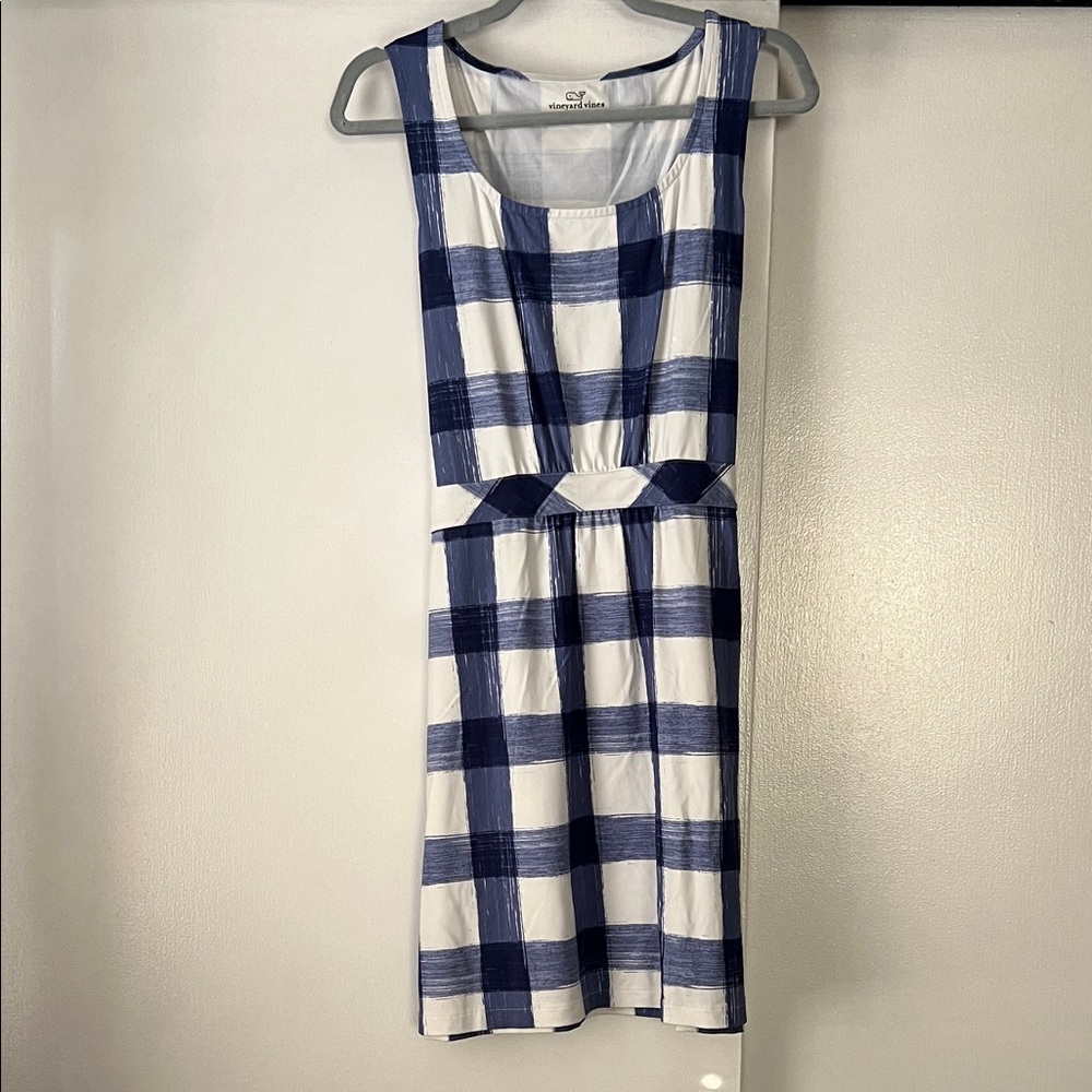 Vineyard Vines Blue and White Plaid Dress